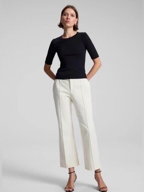 A.L.C. | Cropped Kick Flare Jay Pants | Bone | Size 4 | NWOT